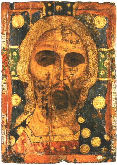 Savior with Golden Hair, Icon of the 13th Century, Yaroslavl School by Unbekannt Unbekannt